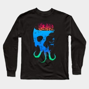 Scary Skull with Brain - Color Version 4 Long Sleeve T-Shirt